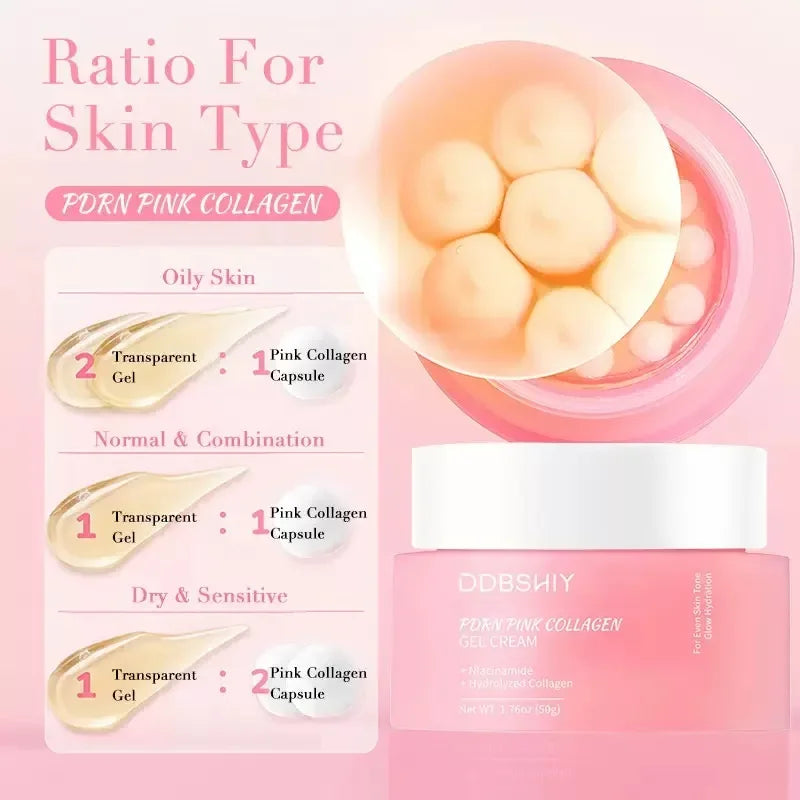 Crema en Cápsulas de Colágeno Rosa PDRN y Niacinamida LUXURYTO 🌸 — Tono Uniforme, Hidratación Ligera y Luminosidad