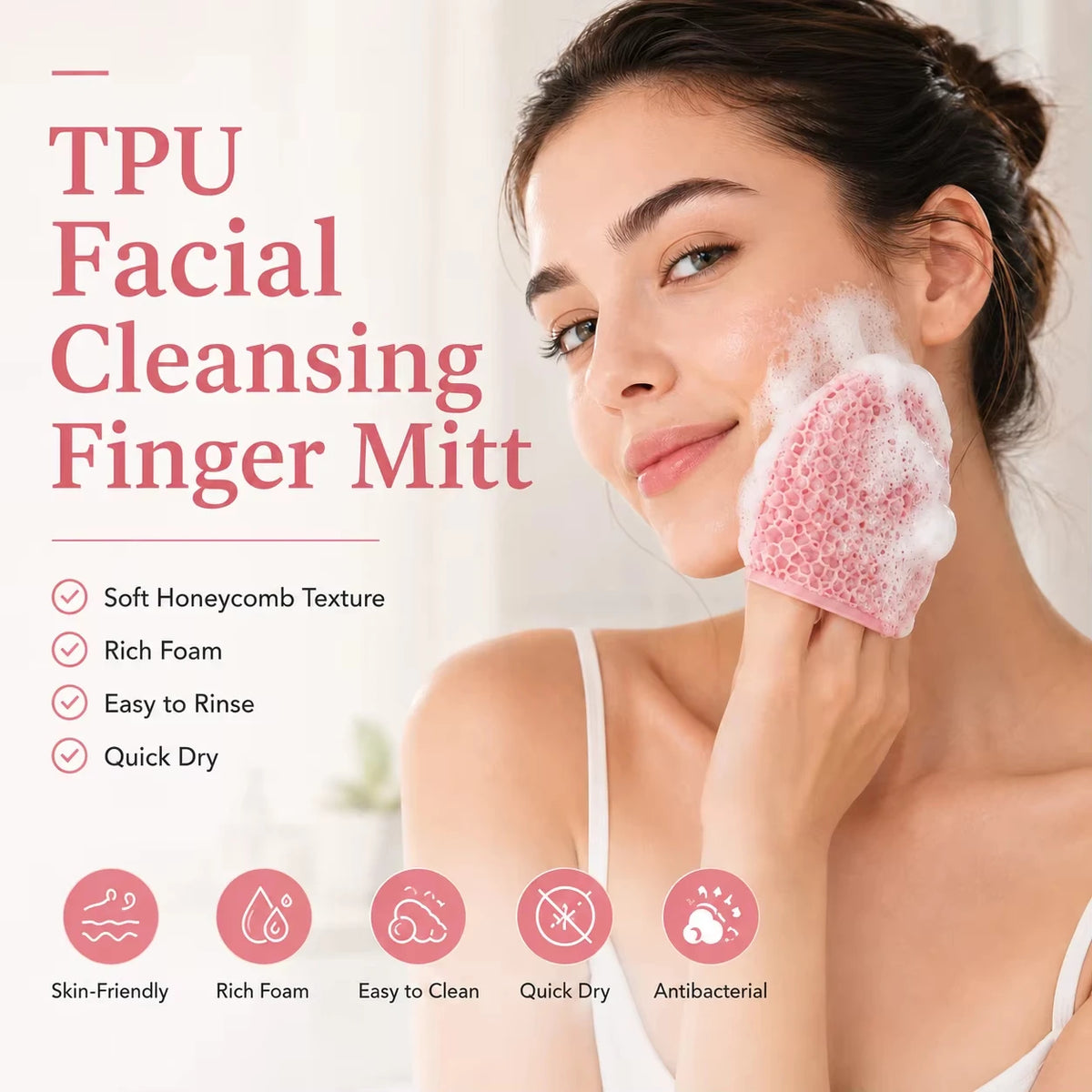 Gant de bain exfoliant en nid d'abeille, éponge de massage douce pour le nettoyage en profondeur du corps et l'élimination des peaux mortes