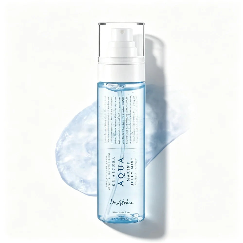Dr. Althea Aqua Marine Jelly Mist Bruma facial hidratante, spray fijador, cuidado de la piel coreano, hidratante, piel sensible, vegano, brillo intenso