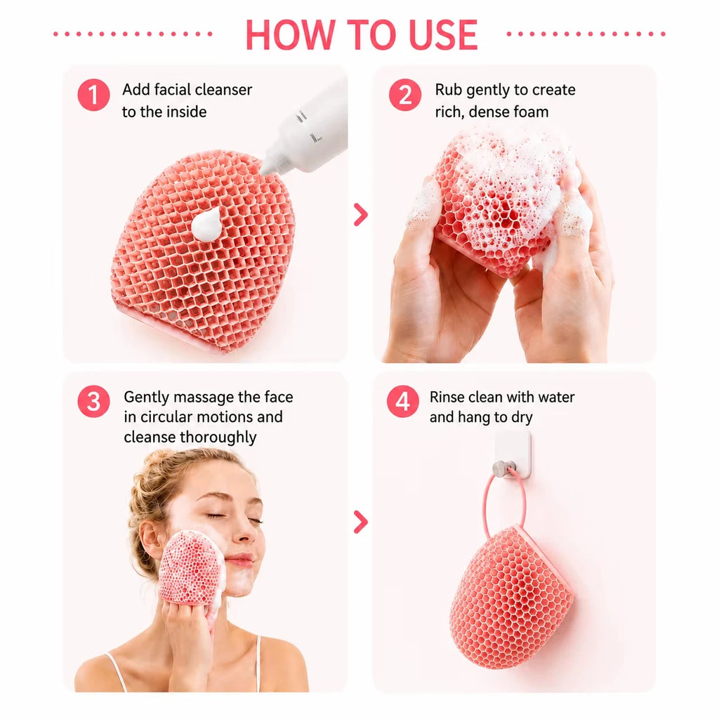 Gant de bain exfoliant en nid d'abeille, éponge de massage douce pour le nettoyage en profondeur du corps et l'élimination des peaux mortes