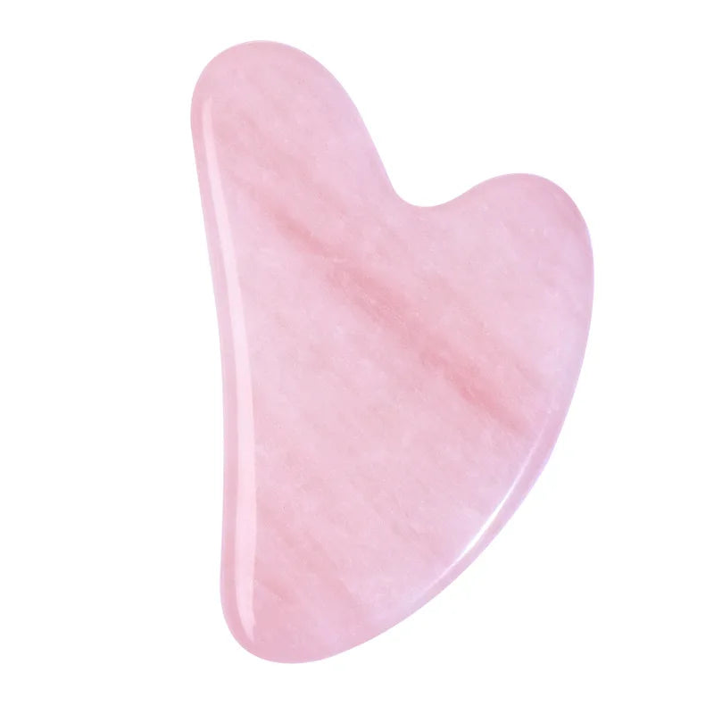 Herramienta de masaje facial Gua Sha de cuarzo rosa A+ de gran venta, cristal natural en forma de corazón, producto de belleza para el cuidado de la piel, reafirmante y tensor