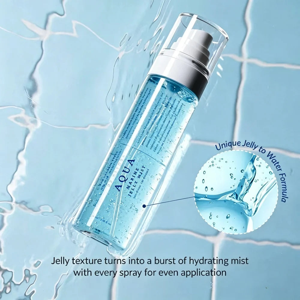 Dr. Althea Aqua Marine Jelly Mist Bruma facial hidratante, spray fijador, cuidado de la piel coreano, hidratante, piel sensible, vegano, brillo intenso