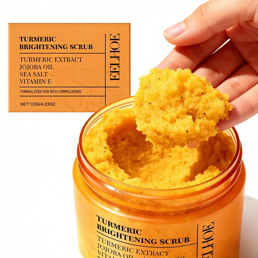 Exfoliante de cúrcuma EELHOE para aclarar la piel, productos iluminadores, limpieza corporal completa, eliminador de piel muerta, exfoliante de sal marina suavizante