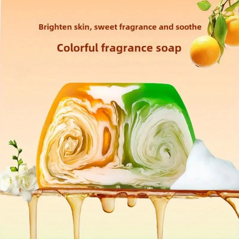 Savon au beurre de karité et à l'huile essentielle de fleur d'oranger, brume colorée, démaquillant nettoyant doux, bain pour le corps, hydratant