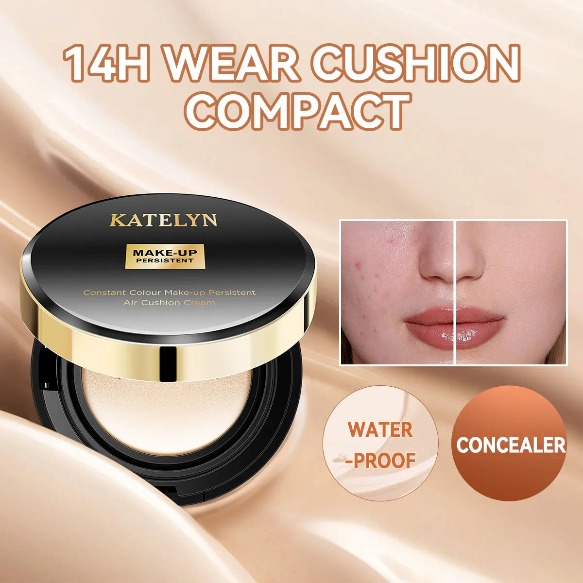 BB Cream Air Cushion K-Beauty 💄 — Couvrante, Matifiante & Hydratante | Anti-Brillance Été | 12g