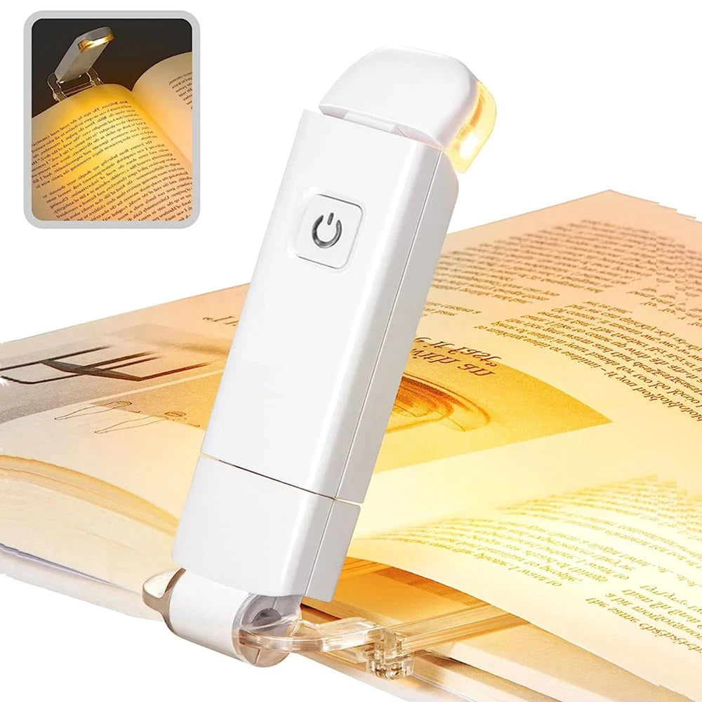 Mini Clip-on Reading Light, Small LED Night Light, USB Rechargeable, Adjustable Brightness, Eye Protection, Portable