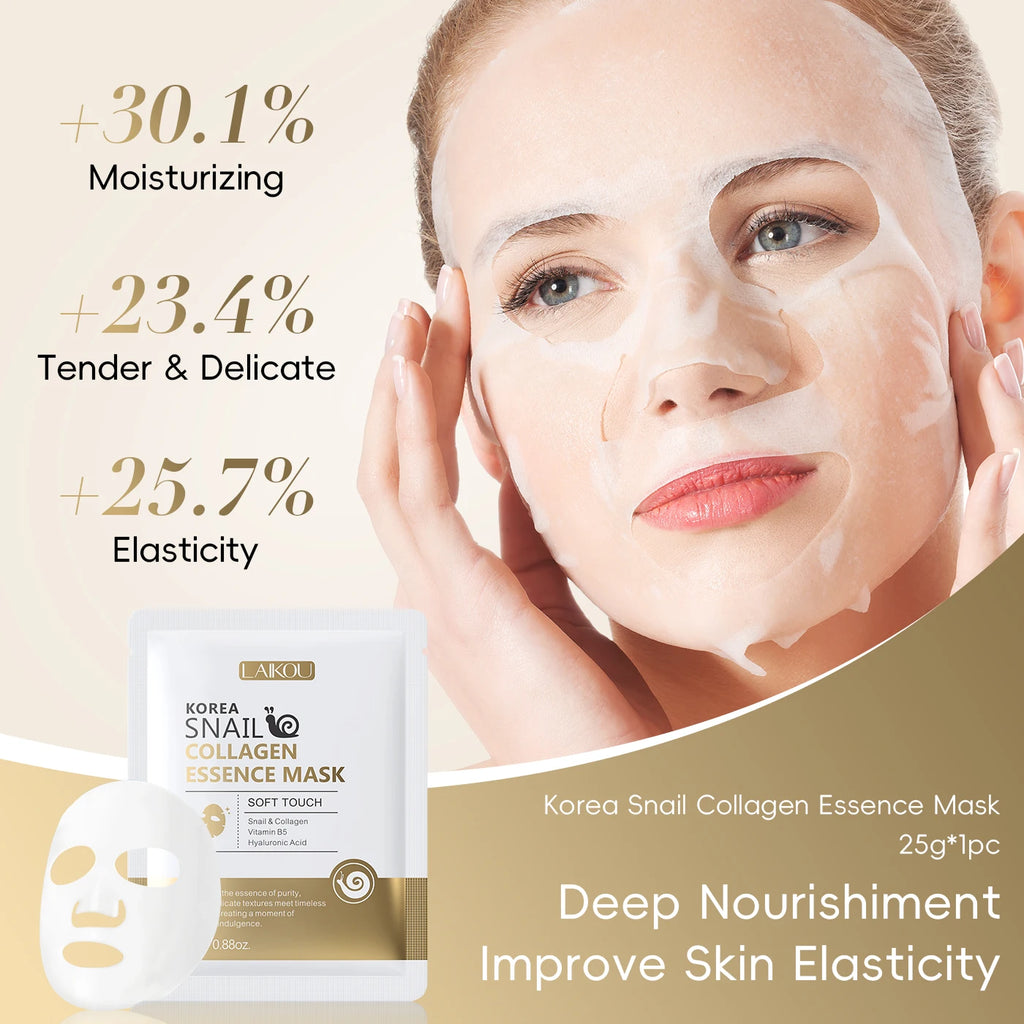 Set de cuidado facial LAIKOU Snail 24K Gold, con secreción de caracol, colágeno, ácido hialurónico y niacinamida, reafirmante e iluminador
