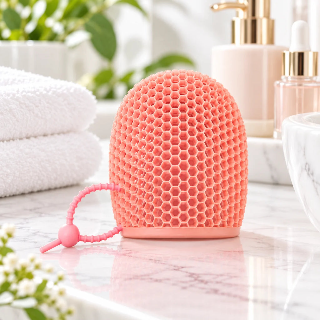 Guantes de baño exfoliantes tipo panal, cepillo corporal para ducha, herramienta para el cuidado de la piel transpirable y sin olor, multicolor