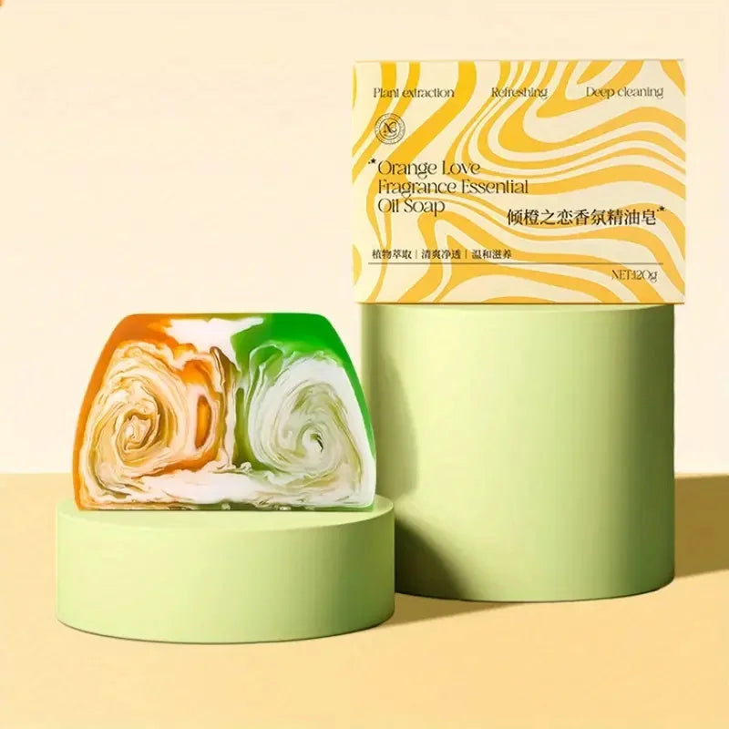 Savon au beurre de karité et à l'huile essentielle de fleur d'oranger, brume colorée, démaquillant nettoyant doux, bain pour le corps, hydratant