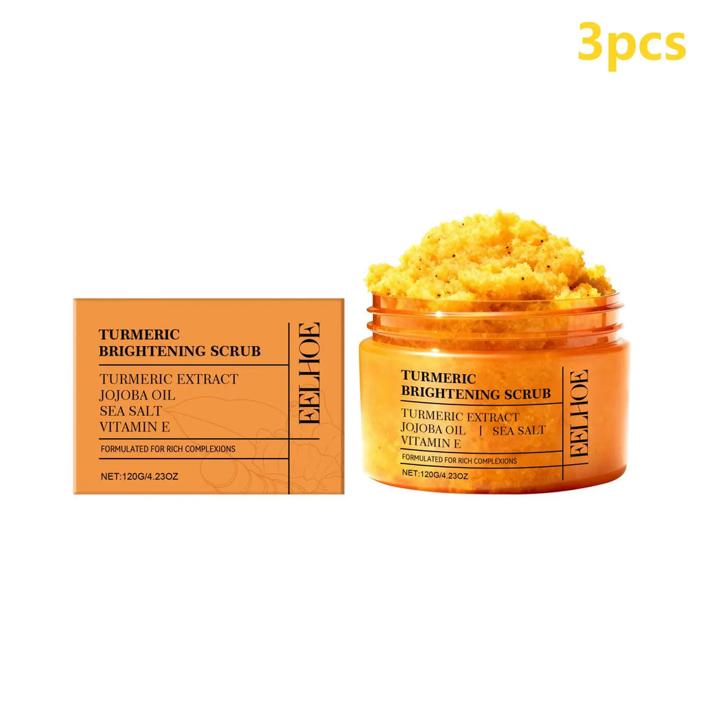 Exfoliante de cúrcuma EELHOE para aclarar la piel, productos iluminadores, limpieza corporal completa, eliminador de piel muerta, exfoliante de sal marina suavizante