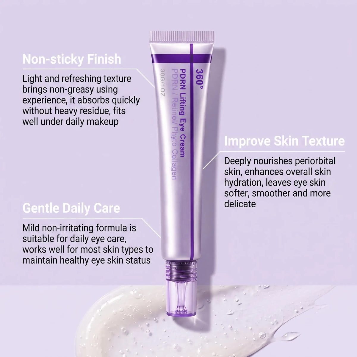 Crema de ojos coreana Shot PDRN con retinol y colágeno, combate arrugas, ojeras, alisa bolsas bajo los ojos, reafirma y levanta el contorno de ojos