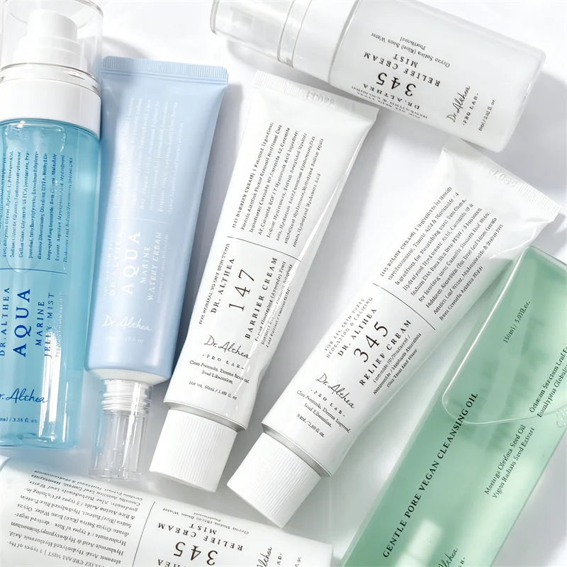 Dr. Althea Brand Latest Style Sunscreen, Green Tea Aqua & 345 147 Face Cream, Moisturizing Vitamin C Essence, Skin Care Products