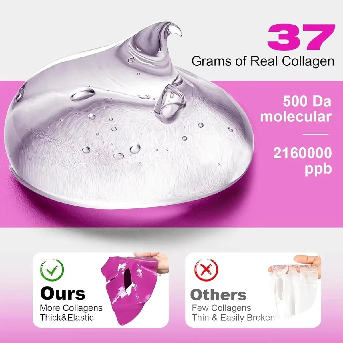 eelhoe Collagen Face Mask 🌟 — Anti-Wrinkle, Radiance, Hyaluronic Acid & Niacinamide | 1 or 3 pcs