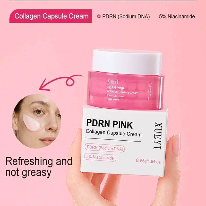 Crema en Cápsulas de Colágeno Rosa PDRN y Niacinamida LUXURYTO 🌸 — Tono Uniforme, Hidratación Ligera y Luminosidad