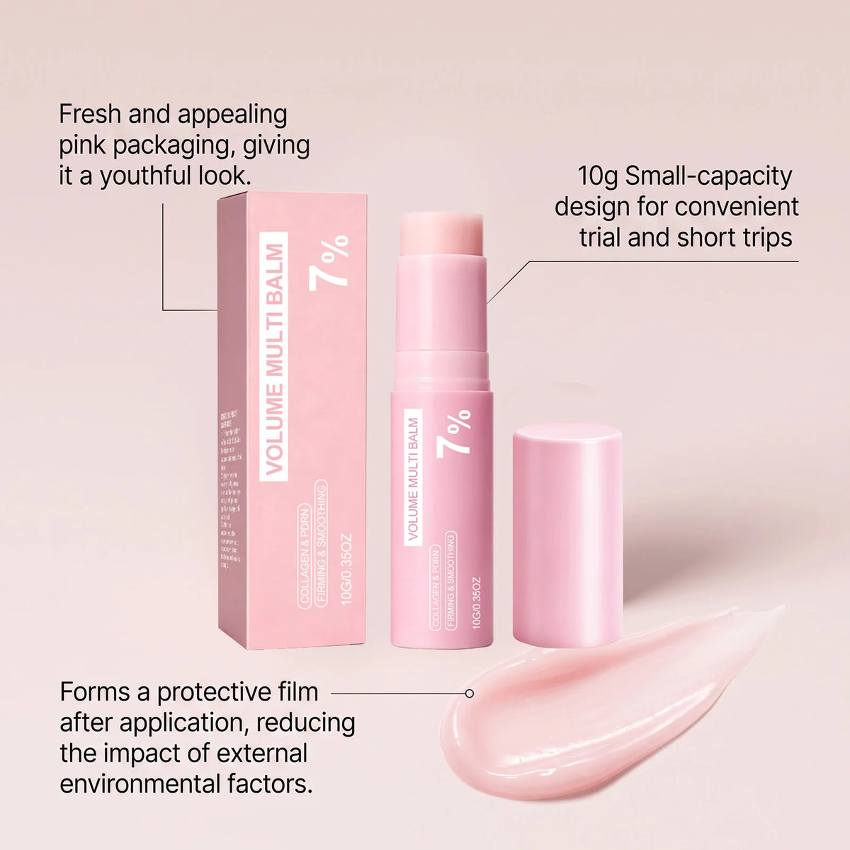 بلسم ستيك الكولاجين المعزز للحجم بنمط الجمال الكوري (K-Beauty) 🌸 — للوجه والشفاه والعينين، ترطيب مكثف | 10 جم إلى 60 جم | معتمد من CPNP