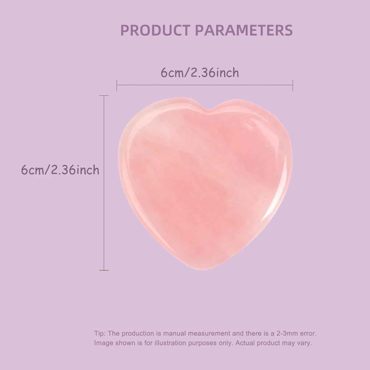 Gua Sha Corazón de Cuarzo Rosa 💕 — Cristal Natural, Tratamiento Facial Lifting y Drenante | 6 cm | Regalo Ideal