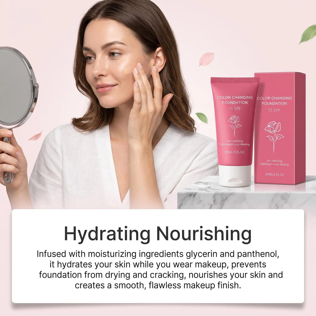 K-Beauty Foundation 💧 — Self-Adapting Shade, Natural Coverage & SPF15 30g