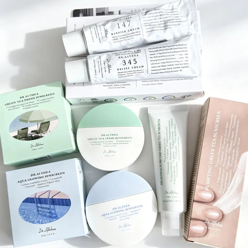 Productos para el cuidado de la piel Dr.Althea, loción en crema facial 345 y 147 de 50 ml, set de crema PDRN Reju 5000 (paquete de 3 y 5) y protector solar de té verde Aqua