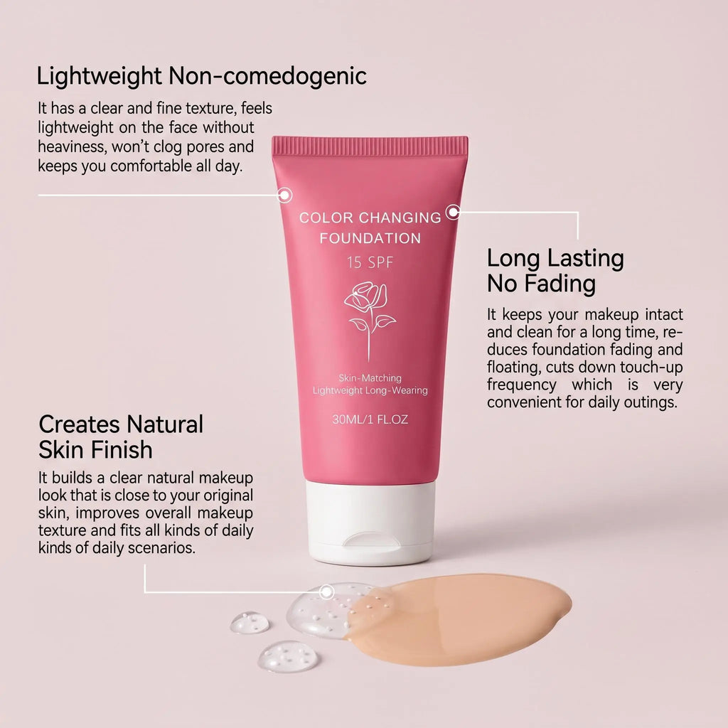 K-Beauty Foundation 💧 — Self-Adapting Shade, Natural Coverage & SPF15 30g