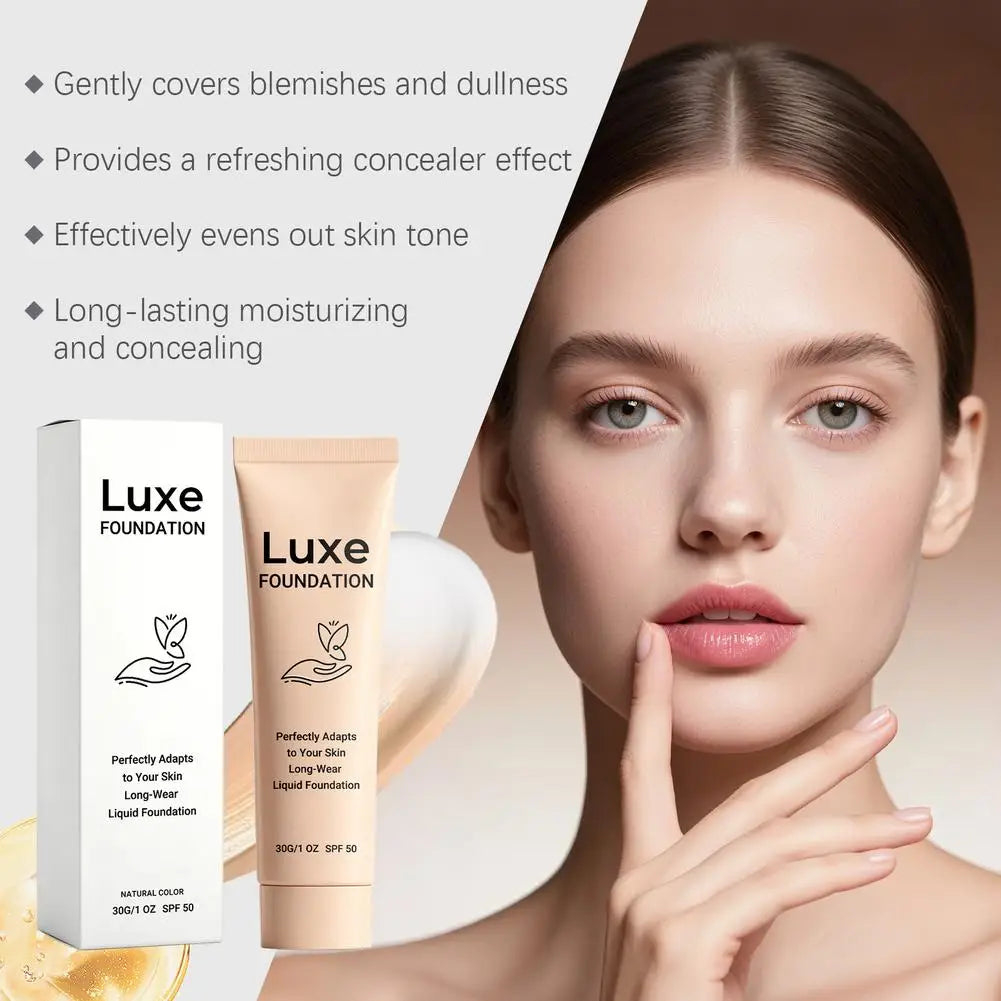 Fond de Teint Liquide Luxe K-Beauty 💄 — Color-Adjusting, Couvrance Totale, SPF50 & Tenue 12h | 30g