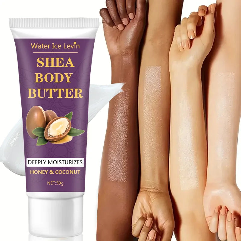 Shea-Butter-Körpercreme, 24-Stunden-Feuchtigkeitspflege, macht die Haut weicher und elastischer, strafft die Haut, nährende Körpermassage, geeignet für trockene, rissige, hellbeige Haut