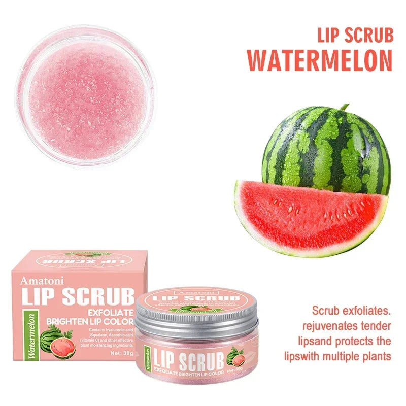 Lip scrub 30g raspberry vanilla coconut watermelon lip brightening exfoliating lip moisturizing gift for women