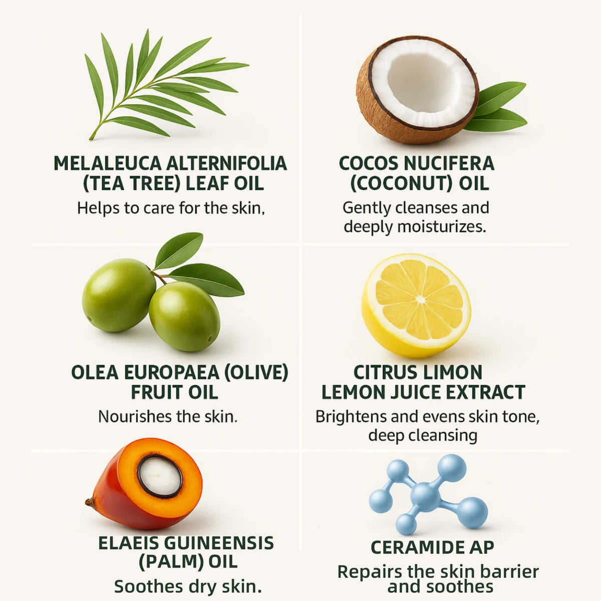 Jabón en barra de aceite de árbol de té para hombres y mujeres, limpieza profunda, calmante para piel seca, cuidado del olor corporal, exfolia y reafirma la piel, 100g