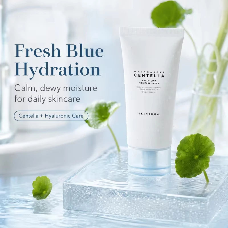 Serie de cremas de cuidado facial coreano con centella asiática, hidratante y calmante, iluminadora del tono de la piel, gel con ácido hialurónico y minimizador de poros
